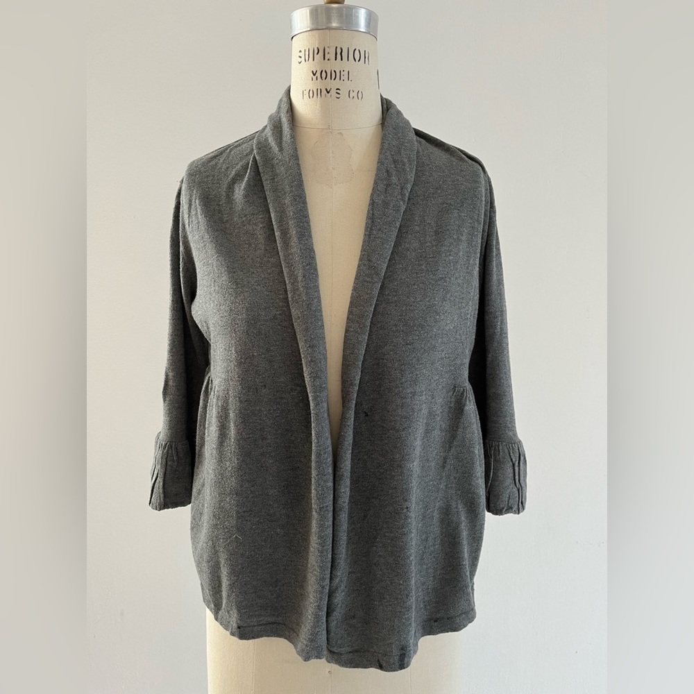 Anne Taylor Loft petite medium grey open cardigan